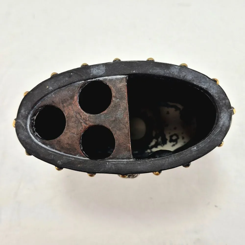 Western Horse Faux Tooled Leather Toothbrush Holder / Pen Cup